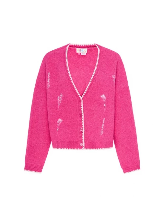 Foto van product IZIA Gebreid vest pink / wit