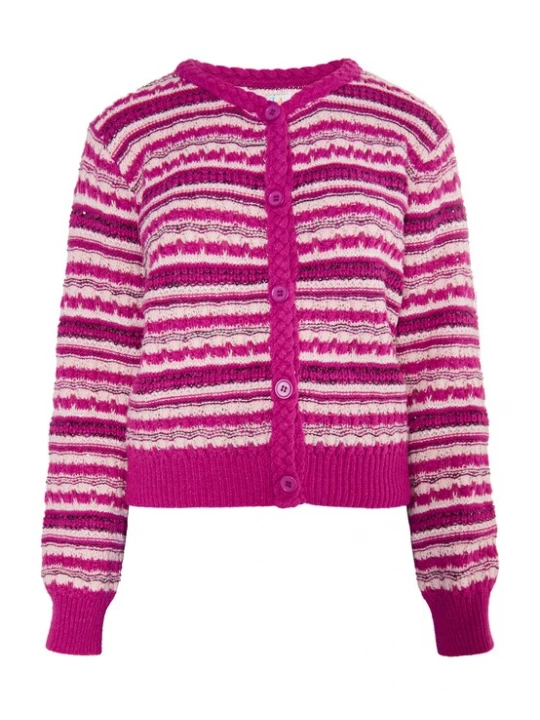 Foto van product IZIA Gebreid vest pink / zwart / wit