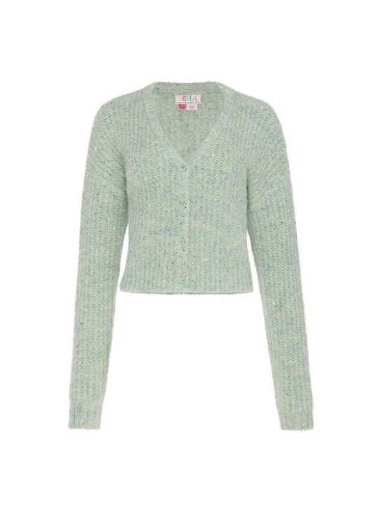 Foto van product IZIA Gebreid vest turquoise