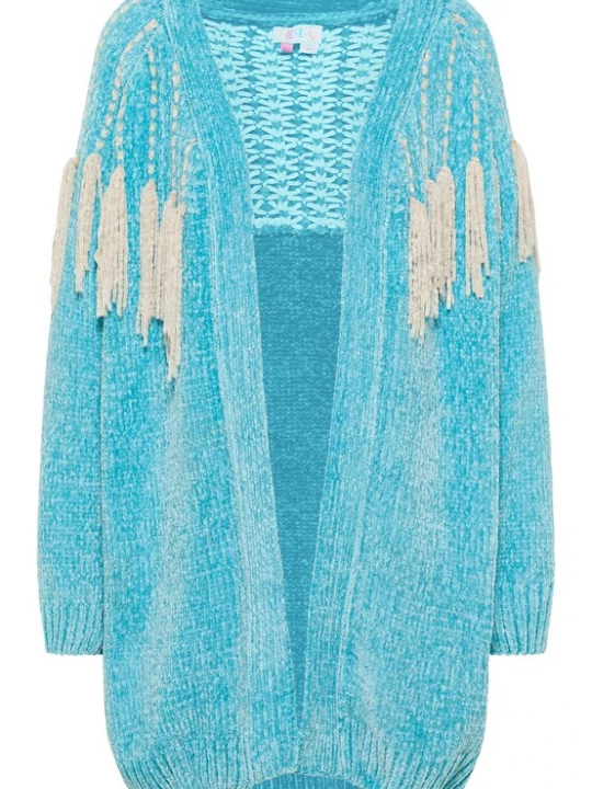Foto van product IZIA Gebreid vest turquoise / offwhite