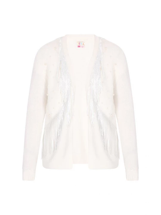 Foto van product IZIA Gebreid vest zilver / parelwit / offwhite
