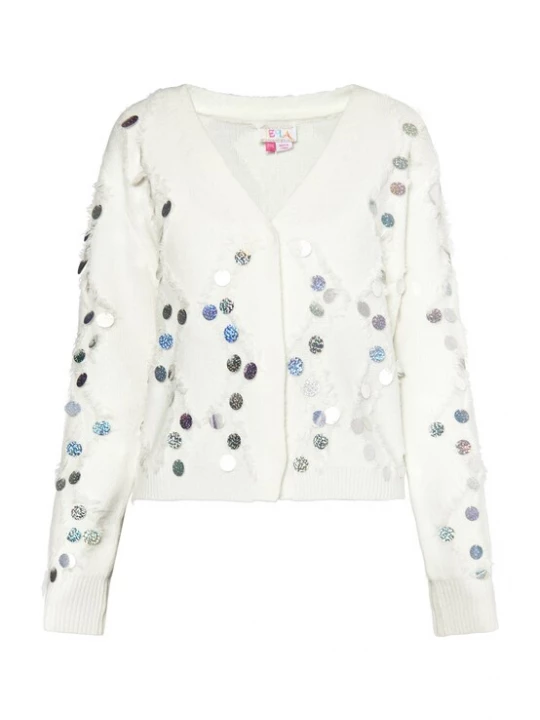 Foto van product IZIA Gebreid vest zilver / wit