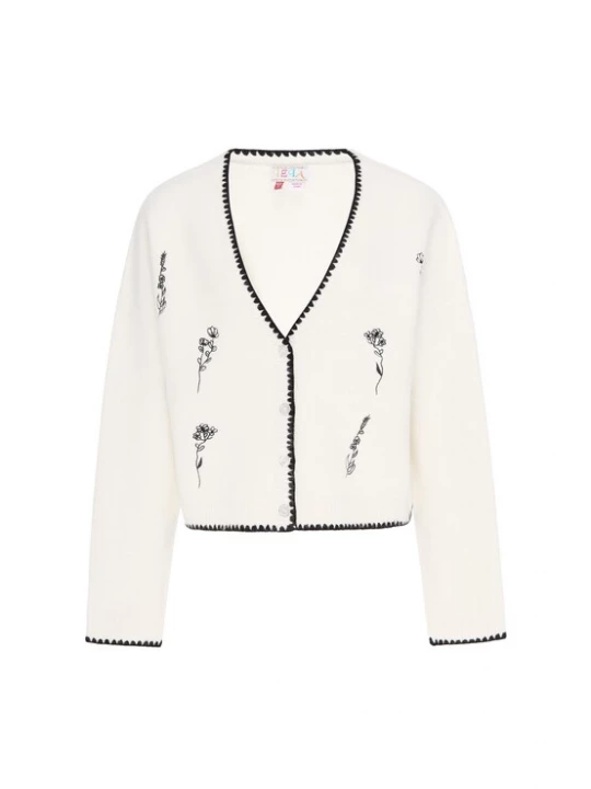 Foto van product IZIA Gebreid vest zwart / offwhite