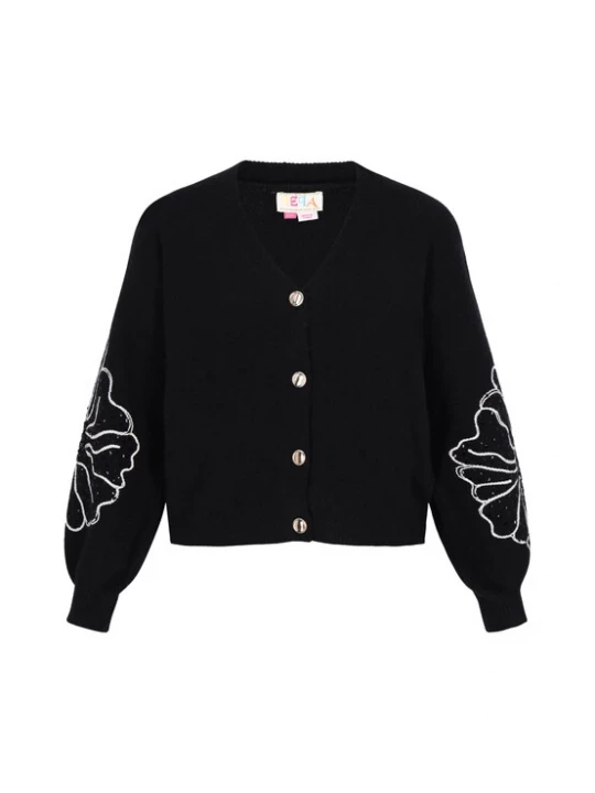 Foto van product IZIA Gebreid vest zwart / wit