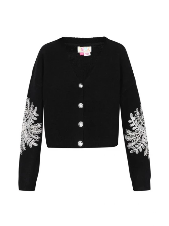 Foto van product IZIA Gebreid vest zwart / wit