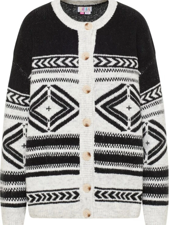 Foto van product IZIA Gebreid vest zwart / wit