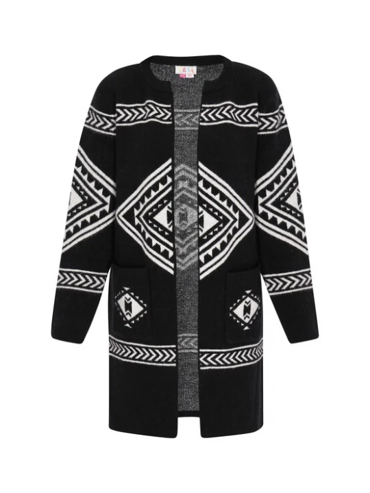 Foto van product IZIA Gebreid vest zwart / wit