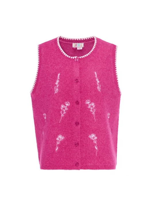 Foto van product IZIA Gebreide bodywarmer pink / wit