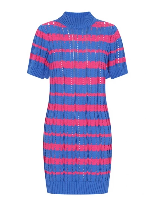 Foto van product IZIA Gebreide jurk 'Boho' blauw / pink