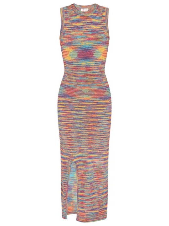 Foto van product IZIA Gebreide jurk 'Boho' blauw / turquoise / oranje / rood