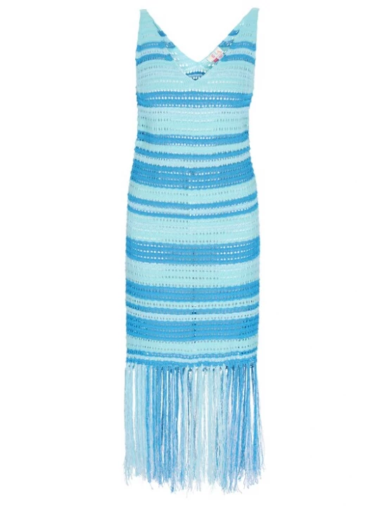 Foto van product IZIA Gebreide jurk 'Fashion Look' blauw / lichtblauw