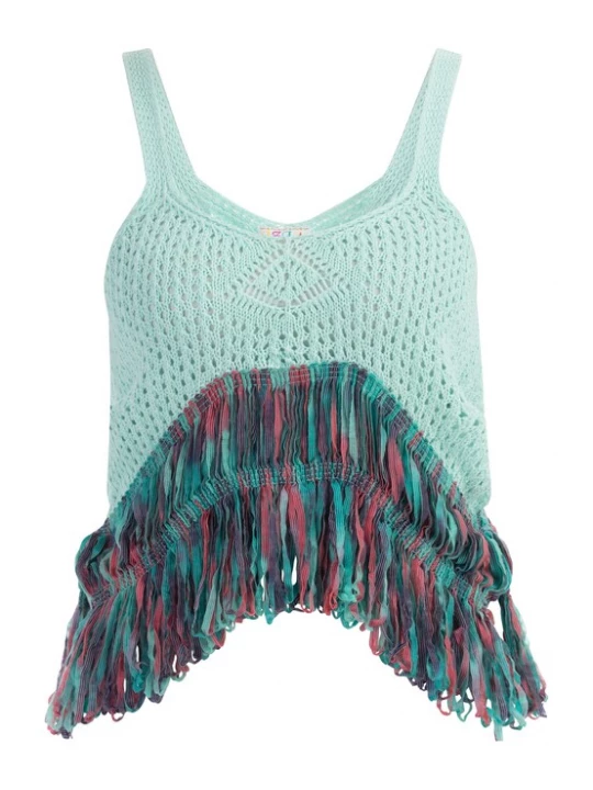 Foto van product IZIA Gebreide top turquoise / pastelblauw / bessen / pastelrood