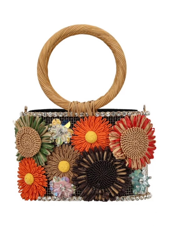 Foto van product IZIA Handtas bruin / geel / oranje