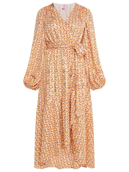 Foto van product IZIA Jurk beige / goud / oranje