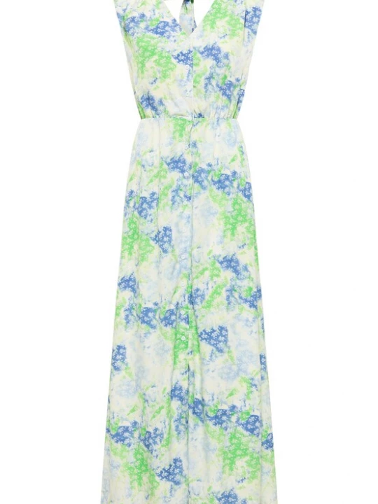 Foto van product IZIA Jurk blauw / limoen / wit