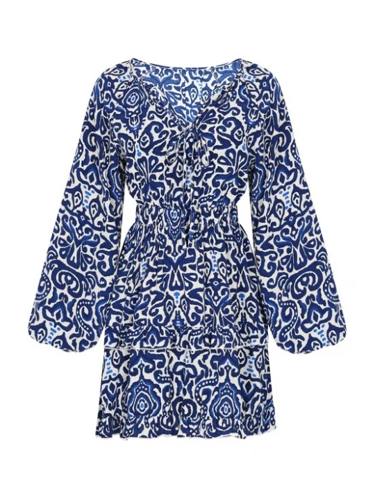 Foto van product IZIA Jurk blauw / turquoise / wit