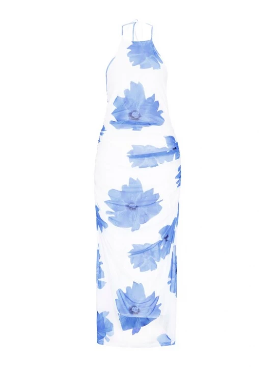 Foto van product IZIA Jurk blauw / wit