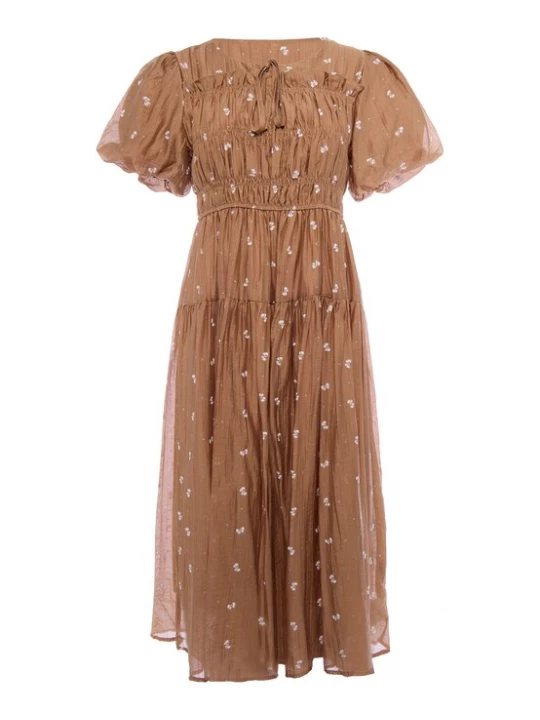 Foto van product IZIA Jurk bruin / wit
