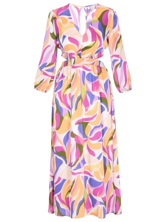 Foto van product IZIA Jurk 'Fashion Look' beige / royal blue / koningsblauw / groen / lavendel
