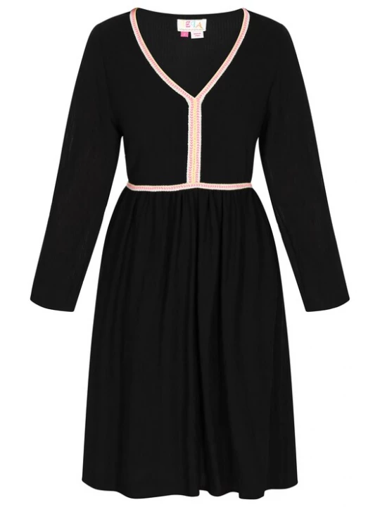 Foto van product IZIA Jurk 'Festival' geel / rosa / zwart / wit