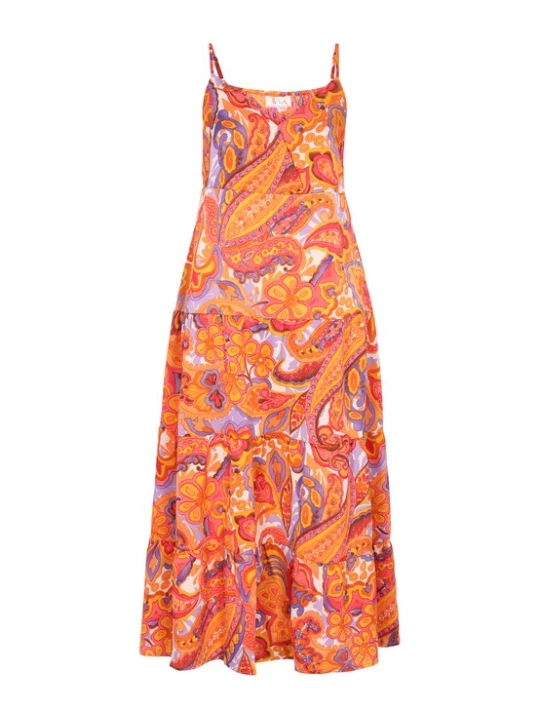 Foto van product IZIA Jurk 'Festival' lavendel / oranje / framboos / wit