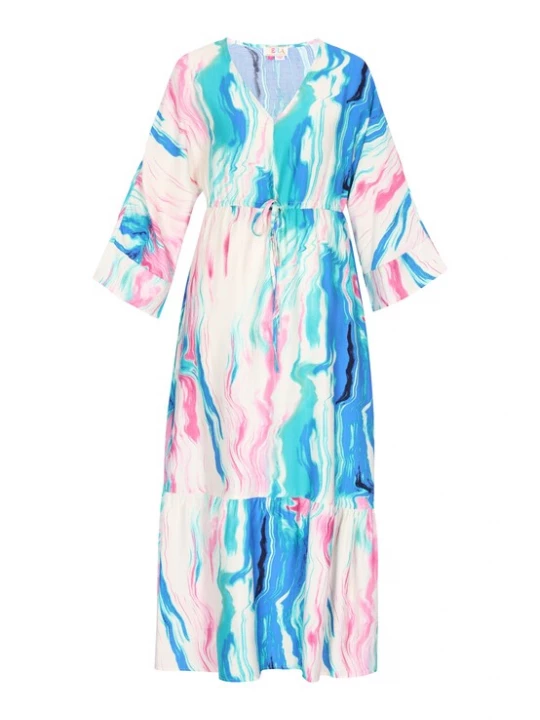 Foto van product IZIA Jurk 'Festival' navy / mintgroen / lichtroze / wit