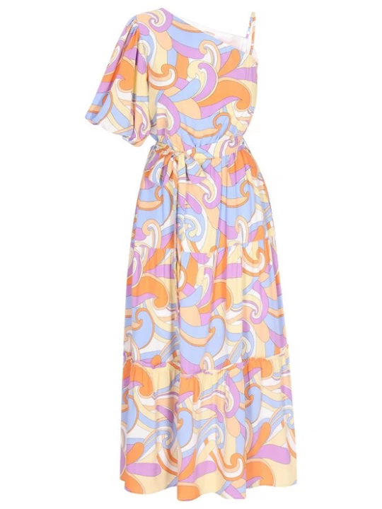 Foto van product IZIA Jurk geel / lila / oranje
