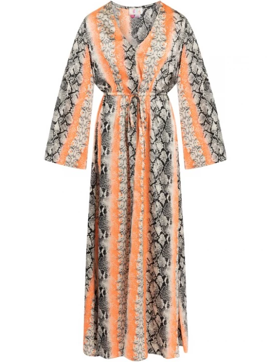 Foto van product IZIA Jurk grijs / oranje / wit