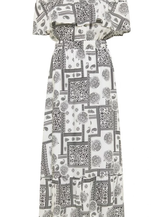 Foto van product IZIA Jurk grijs / zwart / wit