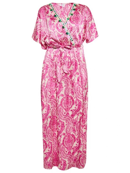 Foto van product IZIA Jurk groen / pink / wit