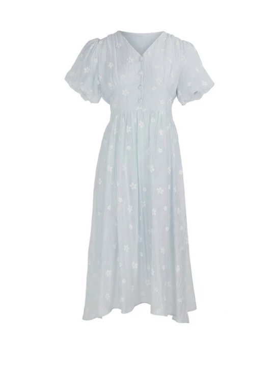 Foto van product IZIA Jurk lichtblauw / wit