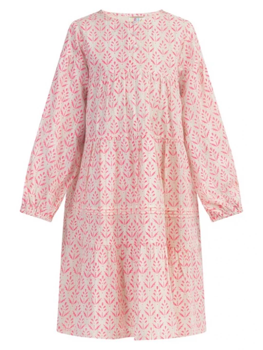 Foto van product IZIA Jurk neonroze / wit