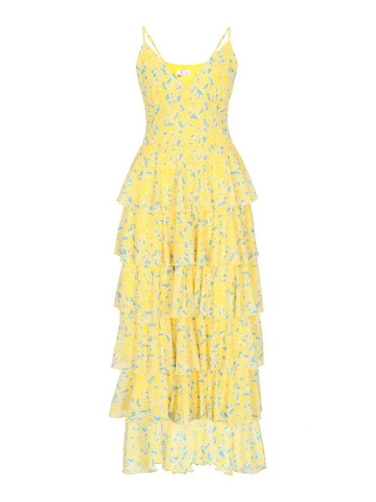Foto van product IZIA Jurk turquoise / geel