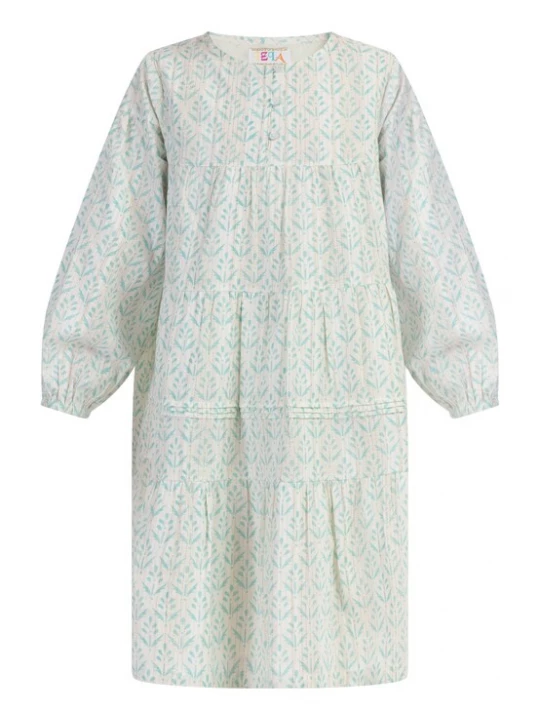 Foto van product IZIA Jurk turquoise / goud / natuurwit