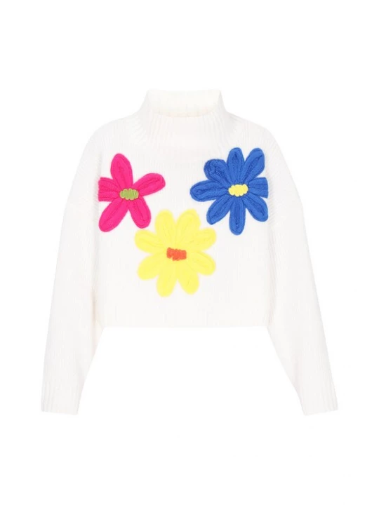 Foto van product IZIA Oversized trui blauw / geel / pink / offwhite