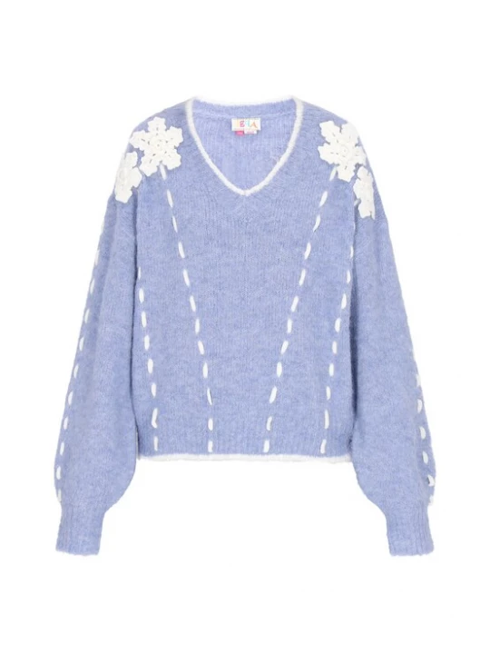 Foto van product IZIA Oversized trui lichtblauw / offwhite