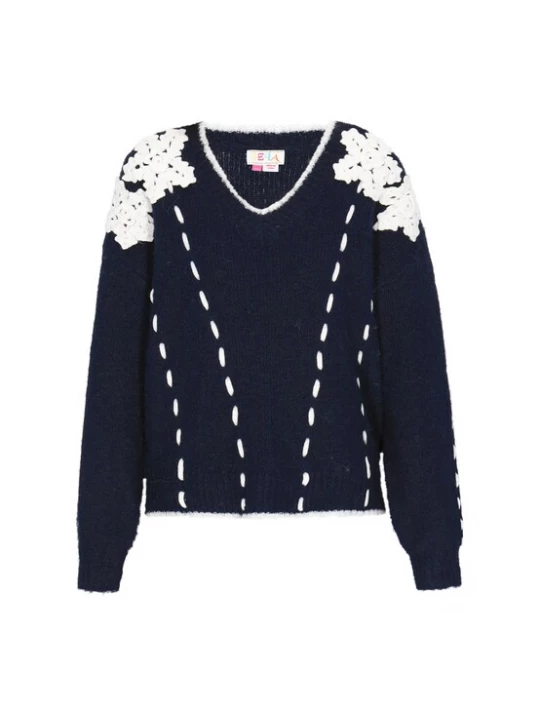 Foto van product IZIA Oversized trui navy / wit
