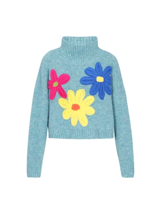 Foto van product IZIA Oversized trui royal blue / koningsblauw / lichtblauw / geel / pink