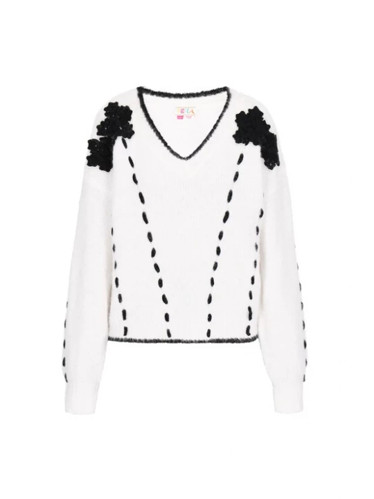 Foto van product IZIA Oversized trui zwart / offwhite