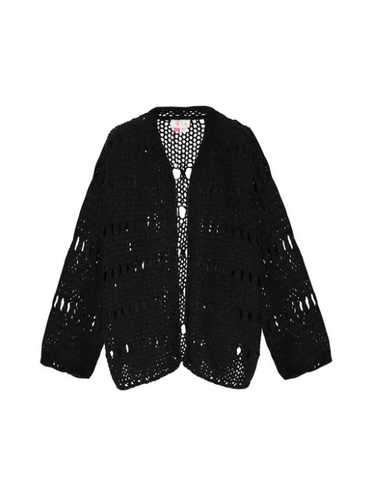 Foto van product IZIA Oversized vest 'Boho' zwart