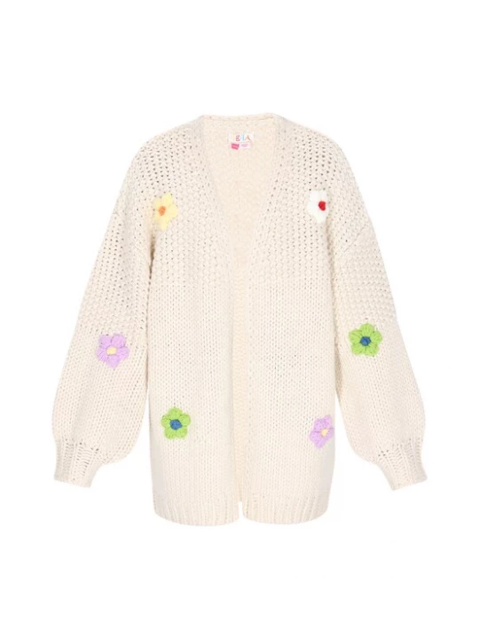 Foto van product IZIA Oversized vest 'Fashion Look' geel / lichtgroen / lila / natuurwit