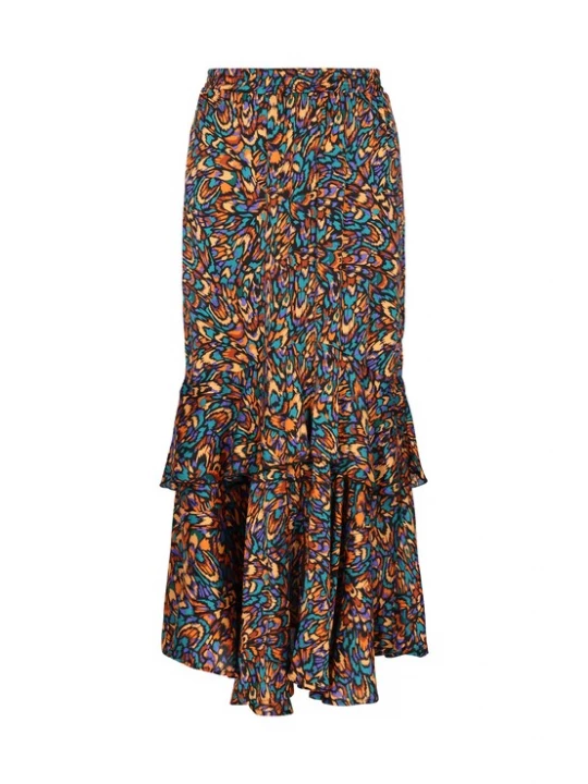 Foto van product IZIA Rok aqua / bruin / geel / oranje
