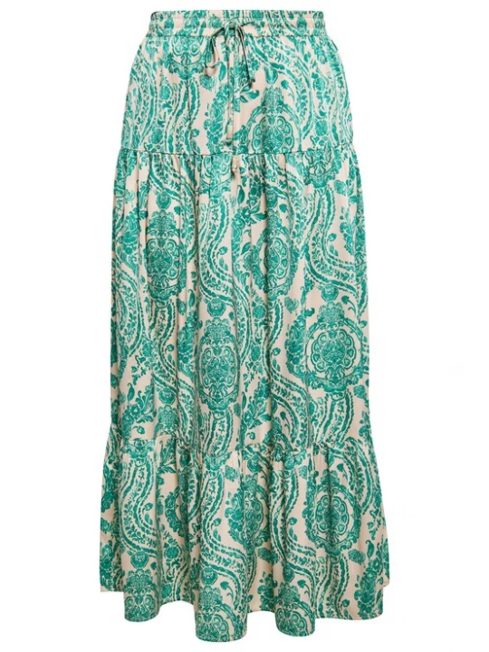 Foto van product IZIA Rok beige / smaragd / mintgroen