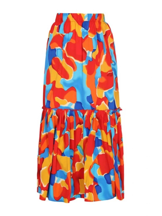 Foto van product IZIA Rok blauw / donkerblauw / oranje / lichtrood