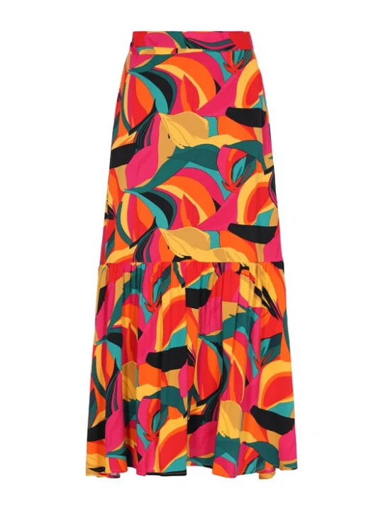 Foto van product IZIA Rok 'Fashion Look' blauw / donkergeel / petrol / pink