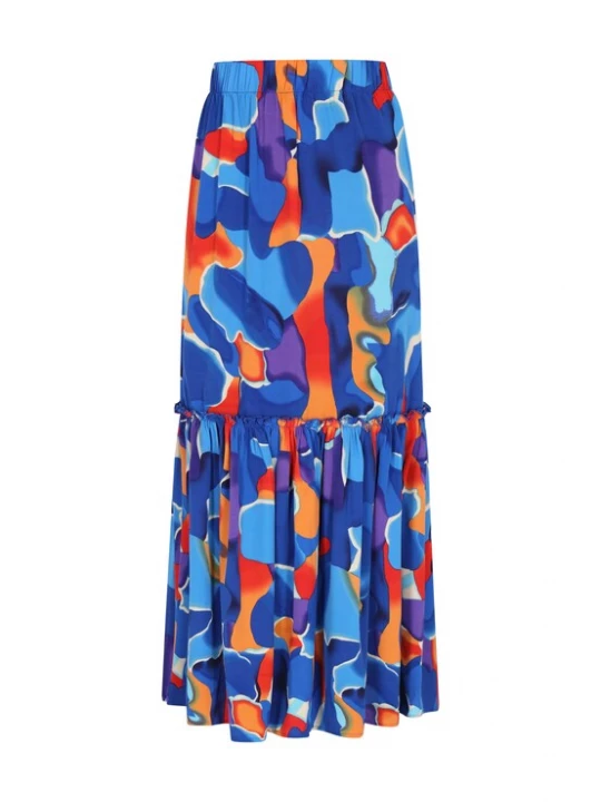 Foto van product aleida Rok kobaltblauw / lichtblauw / lila / oranje