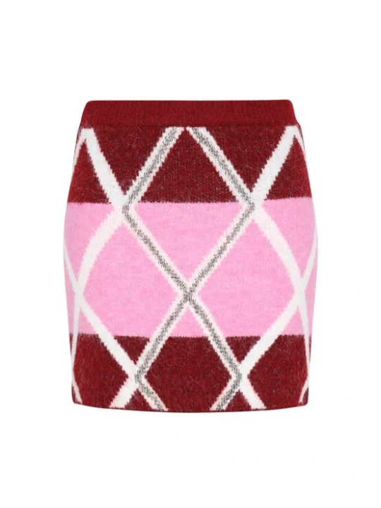 Foto van product IZIA Rok rosa / bourgogne / wit