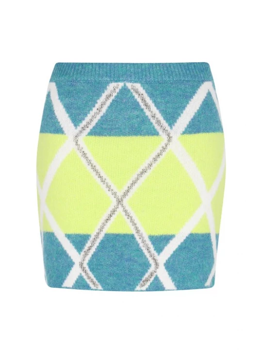 Foto van product IZIA Rok turquoise / lichtgroen / wit