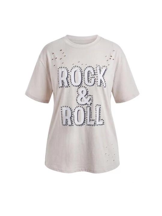 Foto van product IZIA Shirt lichtgrijs / zwart / offwhite