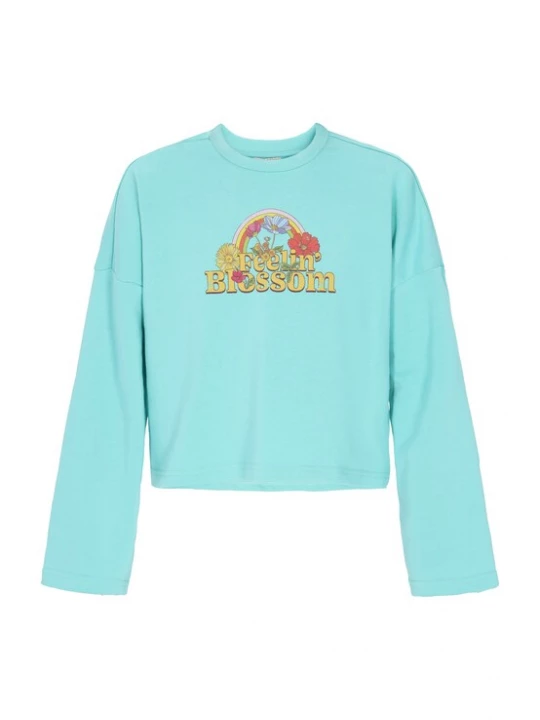 Foto van product IZIA Sweatshirt 'Boho' turquoise / goudgeel / rosa / kersrood